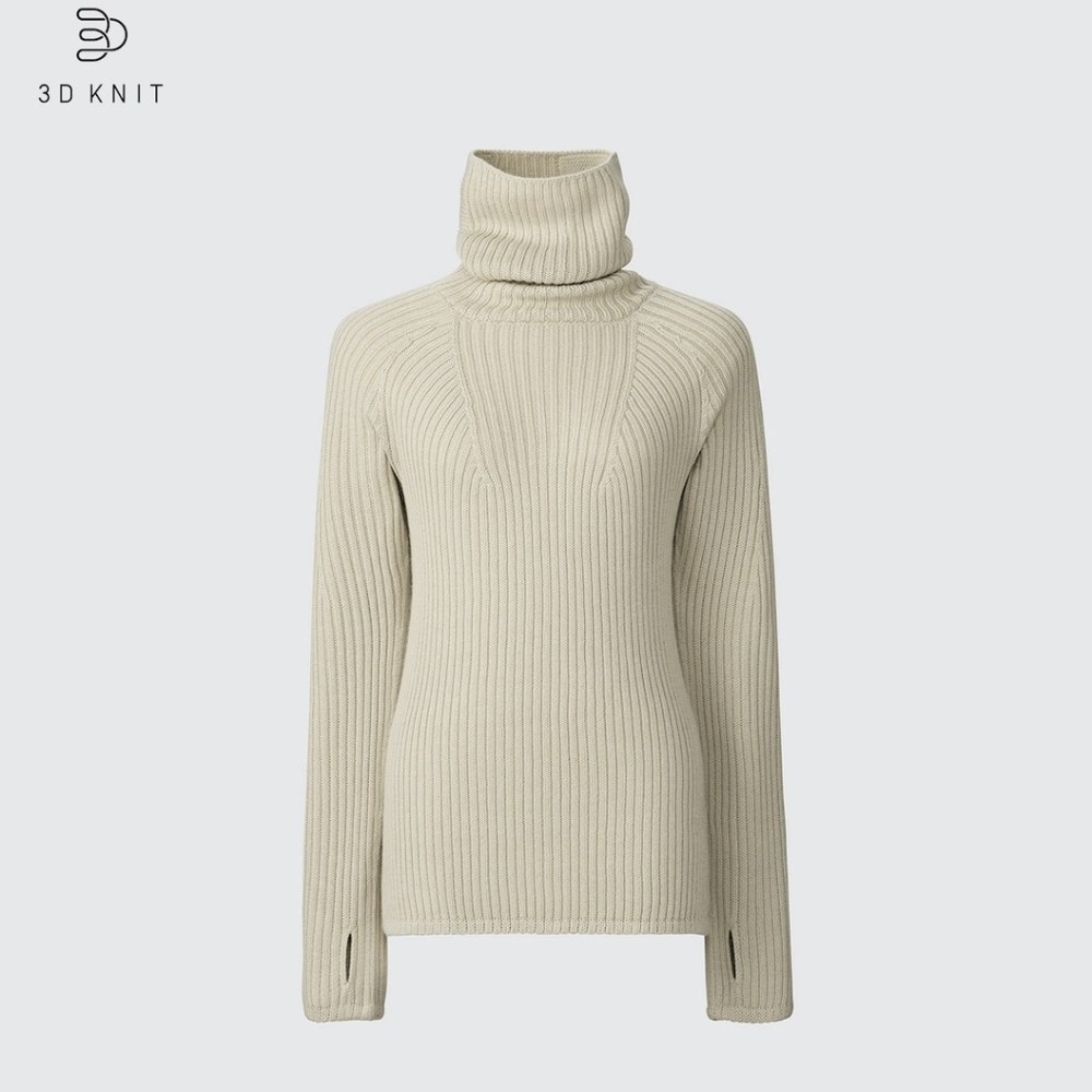Lemaire x Uniqlo 3D Knit Merino Blend Sweater | Turtleneck